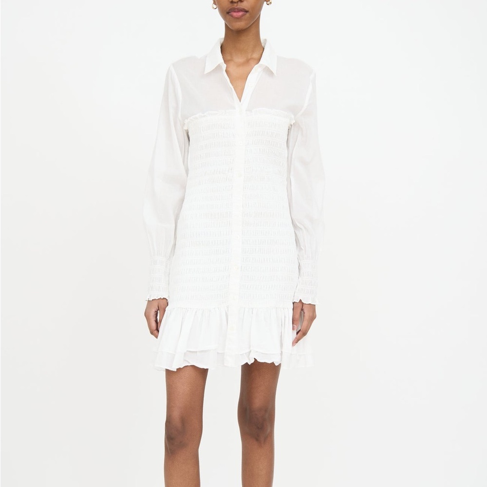Veronica Beard. Kelsey Long Sleeve Cotton Shirtdress